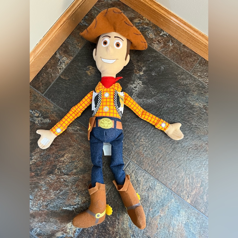 Disney Pixar iconic Woody 2010 stuffed cowboy plush with hook & loop hands. - Picture 6 of 12